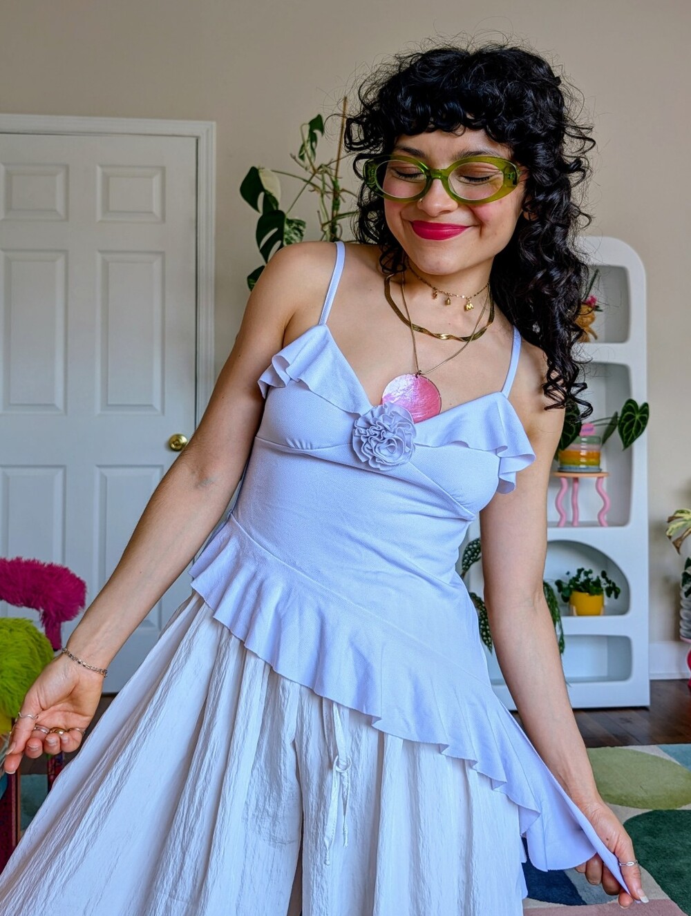 Aeropostale baby blue ruffle cami top